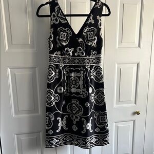 Elegant Black and White Floral Dress